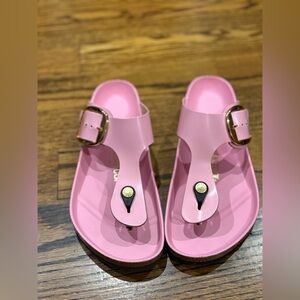 Birkenstock Gizeh Big Buckle  Natural Leather Patent -  High Shine Fondant Pink